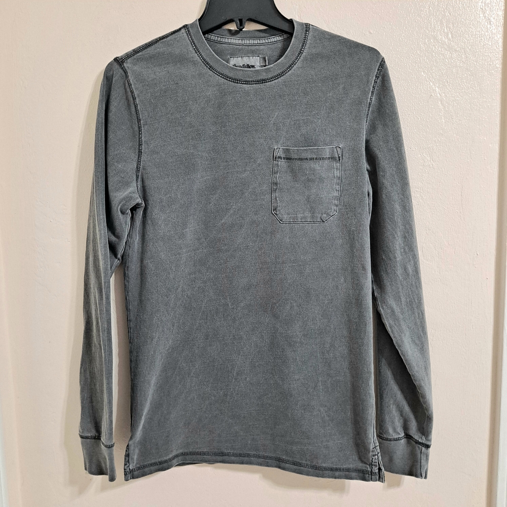 Goodfellow Gray Long Sleeve Casual Distressed Shirt Size Small